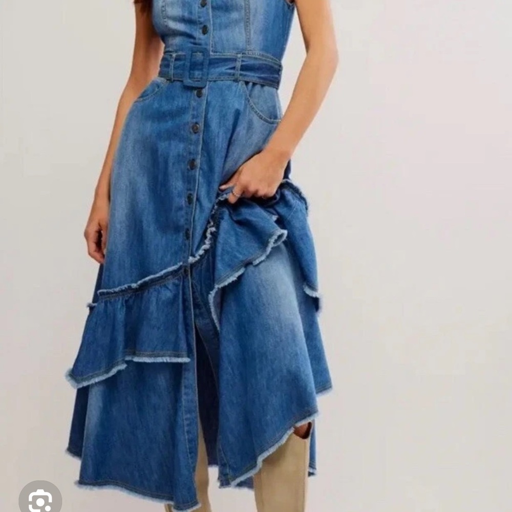Free People Blue Denim Women's Dress
